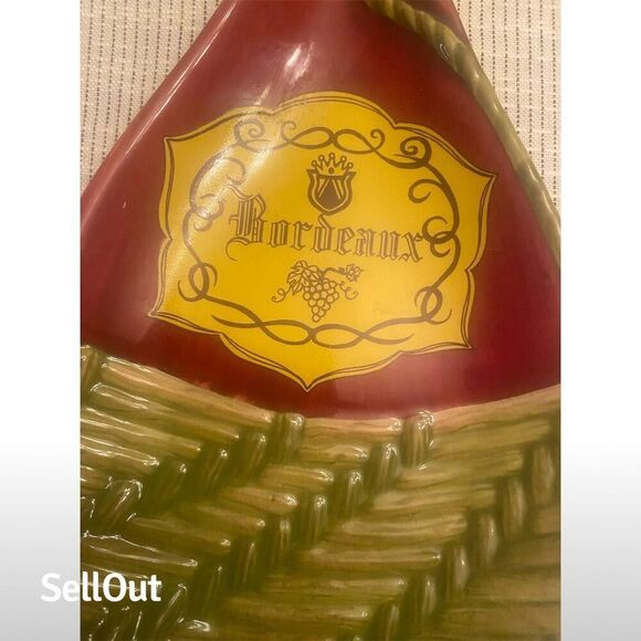 Jim Beam Vintage Bordeaux Wine Bottle Wall Hanging Plaque Multicolor